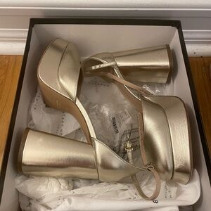 Champagne platform heels size 37.5